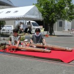Two performer played Koto (Japanese harp).